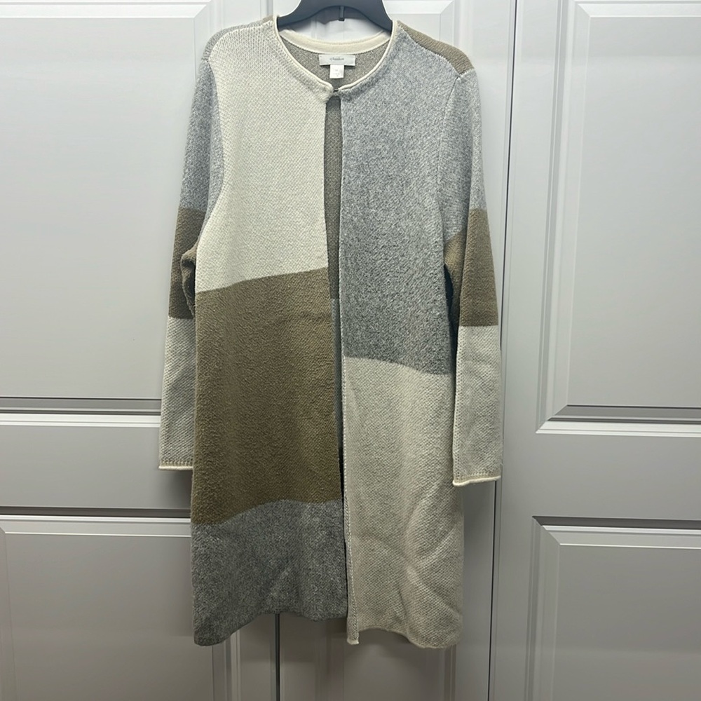 CJ Banks Women's Long Color-Block Cardigan Sweater 1X